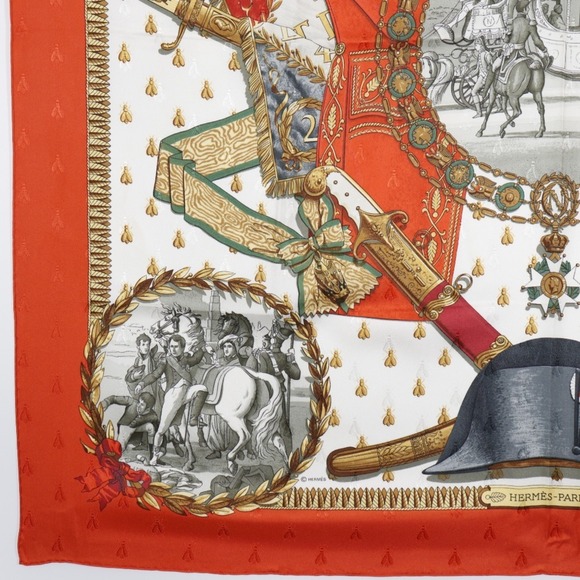 HERMES Authentic White Silk Scarf - Picture 4 of 12